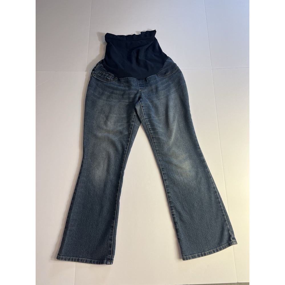 Indigo Blue Maternity Jeans Women PS Med Wash Straight Leg